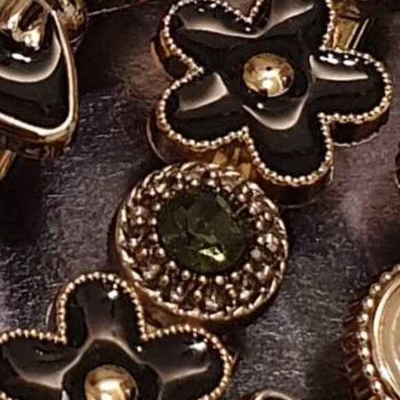 Gold Black Flowers Hair Clip Pin Women Fashion Classic Casual Formal Accessory - Picture 2 of 3